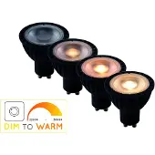 Lucide GU10 LED-reflektor 5W dim to warm, svart