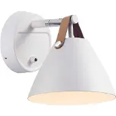 DFTP Vegglampe Strap med lærrem, hvit