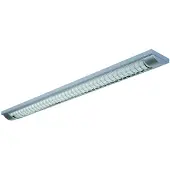 G&L LED-rasterlampe 444 med G13/T8, sølv