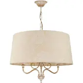 Jupiter Hengelampe Sofia Ecrie, beige/gullfarget, tekstil, stål, E27