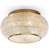 Ideal Lux taklampe Pasha, gullfarget/klar, Ø 40 cm, glass