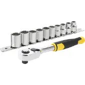 Stanley Black & Decker Deutschland pipenøkkelsett 11 deler 3/8 + skralle 72T