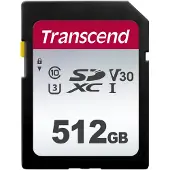 Transcend Sdxc 300s 512gb Class 10 Uhs-i U3 V30 Minnekort