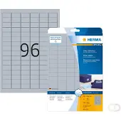 Herma Special - Polyester - blank - permanent selvklebende - sølv - 30,5 x 16,9 mm 2400 etikett(er) (25 ark x 96) folieetiketter