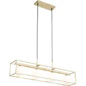 QAZQA Design pendellampe gull med hvitt glass 4-lys - Aniek