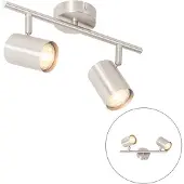 QAZQA Moderne taklampe stål 2-lys justerbar - Jeana