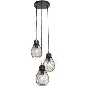 QAZQA Design Hengelampe Sort 3-lys - Raga