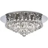 Searchlight Taklampe Hanna krom glasskrystallkuler 45 cm