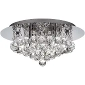 Searchlight Taklampe Hanna krom glasskrystallkuler 35 cm
