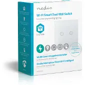 Nedis WiFi Smart Light Switch - Dual - lysbryter - trådløs - Wi-Fi - 2412 - 2462 Mhz - hvit