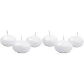 Party Deco Flytende stearinlys frostet hvit 4 cm - 50 stk