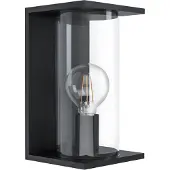 Eglo Utendørs vegglampe Cascinetta, bredde 17 cm, svart, metall