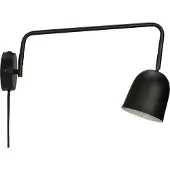 Dyberg Larsen vegglampe Manchester, svart, utstrekning 45 cm