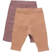 Pippi Baby Leggings - 2-pack - Burlwood - - 50 - Leggings