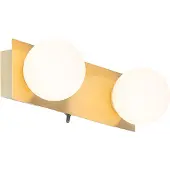QAZQA Vegglampe gull 28 cm IP44 2-lys med bryter - Cederic