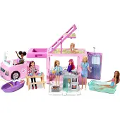 Mattel Barbie 3-in-1 DreamCamper campingvognlekesett 50 stk., 3–7 år, rosa