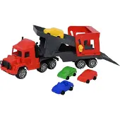 Plasto Car carrier with 4 cars 47 cm