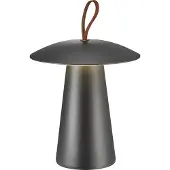 Nordlux LED-batteridrevet bordlampe Ara To-Go, aluminium, svart