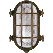 MORETTI Vegglampe Tortuga oval 22,5 cm ant.mess./klar