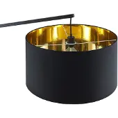 Arcchio buelampe Mossa, 200 cm, svart-gull, tekstil