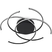 LINDBY LED-taklampe, Hamza, Ø 49 cm, svart, aluminium
