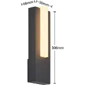 LUCANDE utendørs LED-vegglampe Virgalia, 31 cm, antrasitt, IP65