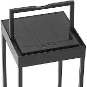 LUCANDE LED-solcellelampe Lynzy, 58 cm, svart, metall, IP65