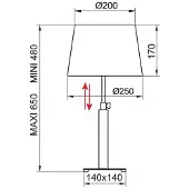 Aluminor Quatro Up bordlampe eik grå / krom