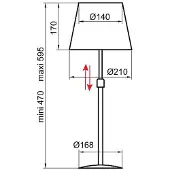 Aluminor Store bordlampe, alu/taupe