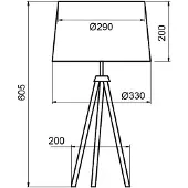 Aluminor Tropic bordlampe svart, gul kabel