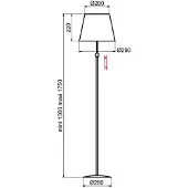 Aluminor Store gulvlampe, alu/hvit