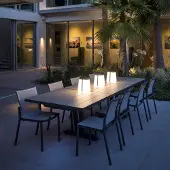LES JARDINS Bump 300 LED-solcellelykt bærbar, grå