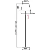 Aluminor Store gulvlampe, krom/hvit