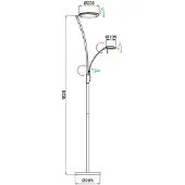Aluminor Kitel 89 LED-gulvlampe med LED-leselampe