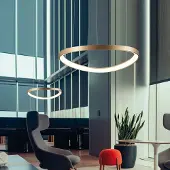 VIOKEF LED-hengelampe Loop, gull, Ø 80 cm