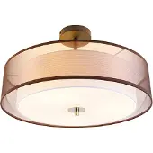 QAZQA Moderne brun og hvit taklampe 50 cm 3-lys - Drum Duo