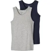 Name it Undertrøye - Noos - NkmTank - 2-pack - Grey Melange - - 6 år (116) - Undertrøye