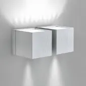 Milan Iluminación Vegglampe Dau up-og downlight aluminium 2 lys