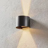 Mantra-Iluminacion LED utendørs vegglampe Davos rund, mørk grå