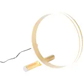QAZQA Design bordlampe messing inkl. LED 3-trinns dimmer - Navara