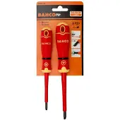 Bahco Insulated With Slotted Combi Tip And Pozidrivfit With Multi-component Handle Skrutrekkersett 2 Enheter