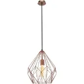 Eglo Pendellampe Carlton i vintage-stil, kobber Ø 31 cm
