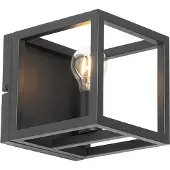 QAZQA Industriell vegglampe sort - Cage