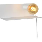 Lucide Sebo - hvit vegglampe i metall med hylle