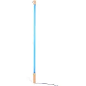 Seletti LED-lampe Linea, blå, detaljer i tre, universal