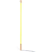 Seletti LED-lampe Linea, gul, detaljer i tre, universal
