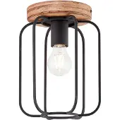 Brilliant Taklampe Tosh, Ø 20 cm, tre, metall, svart