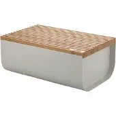 Alessi BG03 WG Mattina brødboks, stål og bambus, varm grå