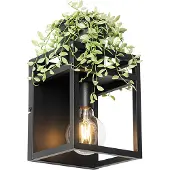 QAZQA Industriell vegglampe sort med hylle - Cage Rack