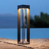 LES JARDINS LED-solcellelykt Borne med sensor, 45 cm, grå